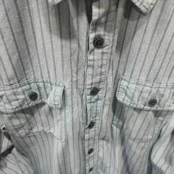 Eddie Bauer Shirt Mens TXL XL Tall Blue Striped Relaxed Fit Button Up - Picture 2 of 7